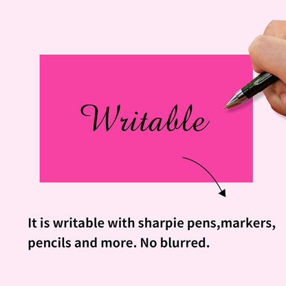 STARLIBOO 3"X5" Rectangle Neon Colored Labels, Removable Moving Labels for Boxes, Permanent Warehouse Moving Stickers Square Label (250Labels, Fluorescent Rose Red)