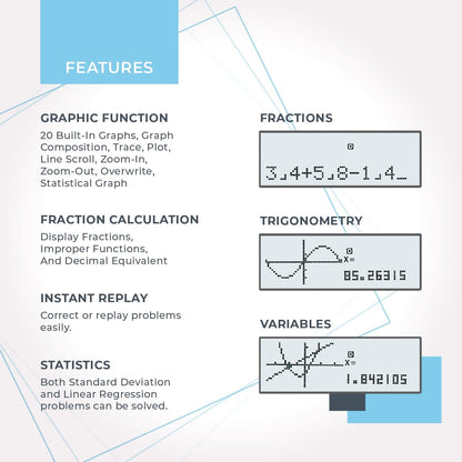CATIGA Scientific Calculator with Graphic Functions - Multiple Modes with Intuitive Interface - Perfect for Students of Beginner and Advanced Courses, High School or College