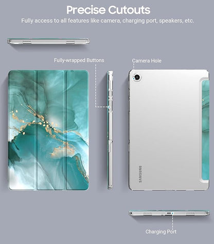TiMOVO Case for Samsung Galaxy Tab A9+/A9 Plus 11" 2023, Slim Soft TPU Translucent Frosted Back Protective Cover for Galaxy Tab A9+ Tablet SM-X210/X216/X218, Auto Wake/Sleep, Cloud Peacock Blue