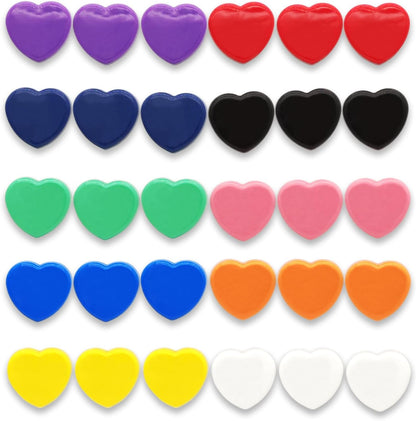 Fridge Magnets Refrigerator Magnets, 30 Pcs Magnet Small Magnets Strong Magnets Heavy Duty Magnets for Whiteboard, Colorful Mini Cute Magnets for Fridge Locker Kitchen Office (10 Colors, Heart)