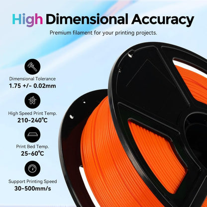 FLASHFORGE Rapid PLA Filament 1.75mm, High Flow Speedy 3D Printer Filament, Experience Exceptional Performance with 500mm/s High-Speed Printing, Neatly Wound & Top-Notch Filament (Orange)