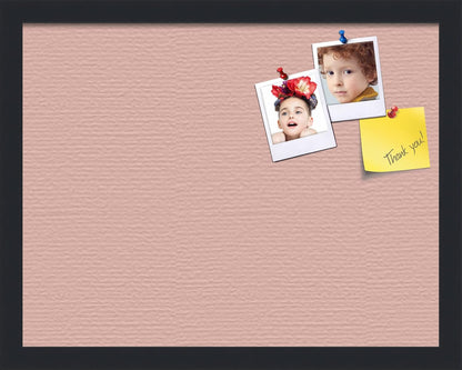 PinPix 18x14 Inch Cork Bulletin Board. This Decorative Framed Pin Board Comes with Pink Pastel Design and a Satin Black Frame. Ideal for Home Office Decor or Message Board (PinPix-1813)