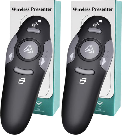 (2 Units) Wireless Presentation Clicker for PowerPoint, Wireless Presenter Remote with Laser Pointer Slide Clickers for Mac/Windows/Linux, Computer/Laptop, Google Slide/PPT/Keynote