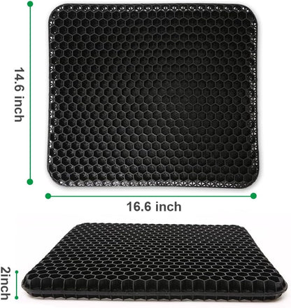 Gel Seat Cushion for Long Sitting (Super Large & Thick), Soft & Breathable, Gel Chair Cushion for Wheelchair, for Hip Pain, Gel Seat Cushion for Office Chair