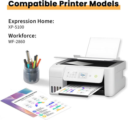 Remanufactured Ink Cartridge Replacement for Epson 202XL Ink Cartridges 202 202 XL T202 Compatible with Epson Workforce WF-2860 Expression XP-5100 Printer(4 Pack, Black, Cyan, Magenta, Yellow)