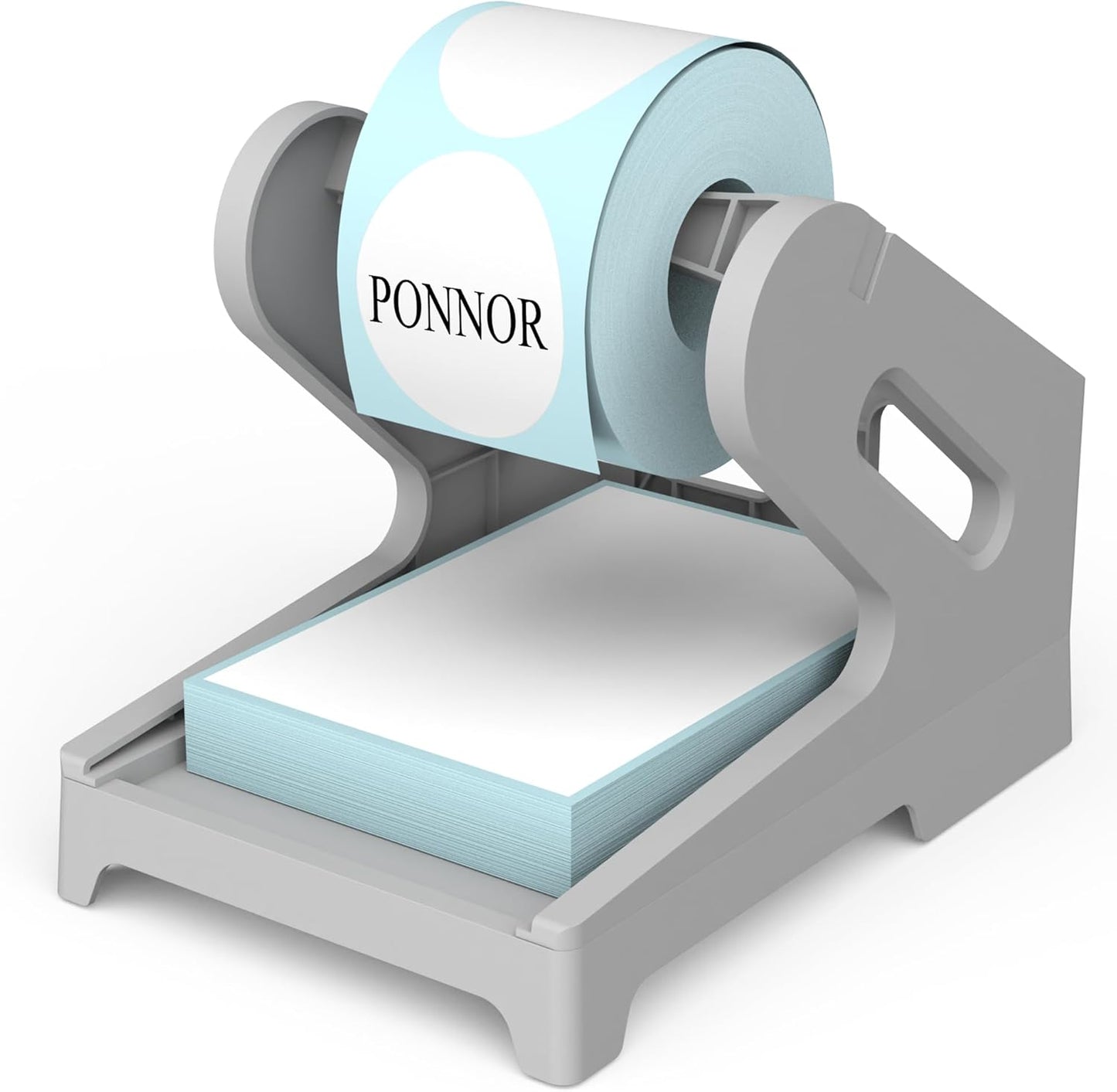 PONNOR Label Holder for Rolls and Fanfold Labels Shipping Labels Stand Desktop Thermal Printer DIY Accessory Business Supplies for Home, Office(Grey)