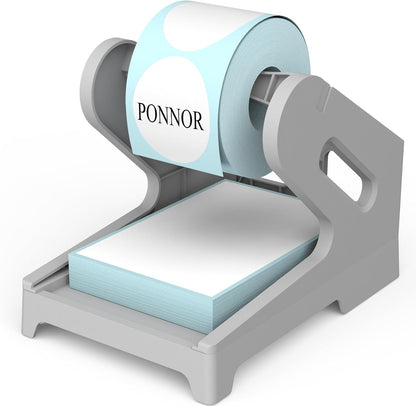 PONNOR Label Holder for Rolls and Fanfold Labels Shipping Labels Stand Desktop Thermal Printer DIY Accessory Business Supplies for Home, Office(Grey)