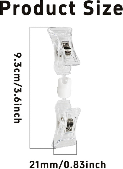 15PCS Double End Mini Sign Holder Clips, Rotatable Price Signs Display Clips, Plastic Retail Cards Clips for Merchandise/Retailers