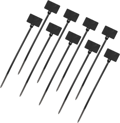 uxcell 100 Pcs Cable Label Marker Tags, Nylon Cable Zip Tie Tags 8.7 Inch Writable Self-Locking Wire Labels Zip Ties for Organization Marking, Black