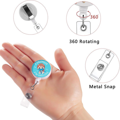 16pcs Badge Reels Retractable Badge Holders,Id Badge Holders Retractable with Clip,Cute Badge Reel for Men,Women,Girls 15