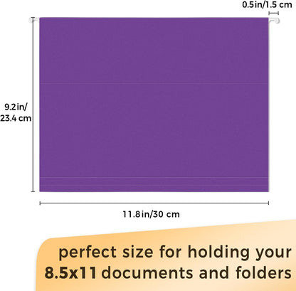 SUNEE 25 Pack Hanging File Folders, Purple Folders, Hanging File Folders Letter Size with 1/5-cut Tabs, Stay Organized for Your Home and Office Bulk File and Documents