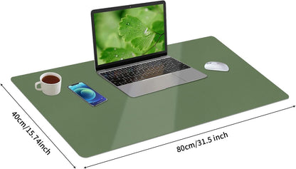 Bloss Green Desk Mat, Desk Matt for Desktop, Large Leather Desk Pad, Desk Pad Mat Waterproof, Computer Mat for Office/Home/Decor/Desk Protector(31.5 x 15.7 Inches)