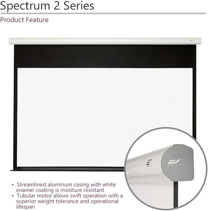 Elite Screens Spectrum2, 91-inch 16:9, 12-inch Drop, Electric Motorized Drop Down Projection Projector Screen, SPM91H-E12