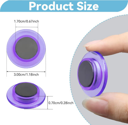 ZDZBLX Fridge Magnets, 28 Pack Magnet Strong Magnets Refrigerator Magnets Small Magnets for Whiteboard, Heavy Duty Magnets Mini Magnets Cute Round Magnets for Fridge, Locker, Classroom,Office (Purple)