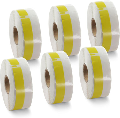 BETCKEY Colored Labels Compatible with Dymo 30346 (1/2" x 1-7/8") Library Barcode Labels, Compatible for Dymo LabelWriter Thermal 450, 4XL & Zebra Desktop Printers [6 Rolls, Yellow]