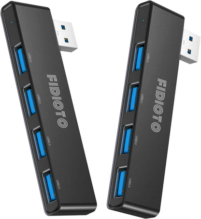 USB Hub 2Pack, Fidioto 4 Port USB Hub(1 * 3.0 Hub, 3 * 2.0 Hub), Networking Hubs for Laptop, iMac Pro, MacBook Air, Mac Mini/Pro, Surface Pro, Notebook PC, USB Flash Drives and Mobile HDD Etc.