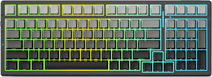 G98 PRO Wireless Mechanical Keyboard, Tri-Mode Connection Gaming Keyboard, Hot Swappable Custom Gasket Structure Pre-lubed Linear Switches Double Shot PBT Keycaps RGB LED Backlit Gradient Black