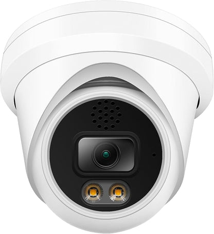 Real HD 6MP Add-On Full Color Night Vision Dome IP Camera for IP NVR Systems, with Visiable White Lights, 105° Viewing Angle, Outdoor, Compatible with Ⲏіk NVR, NDAA Compliant