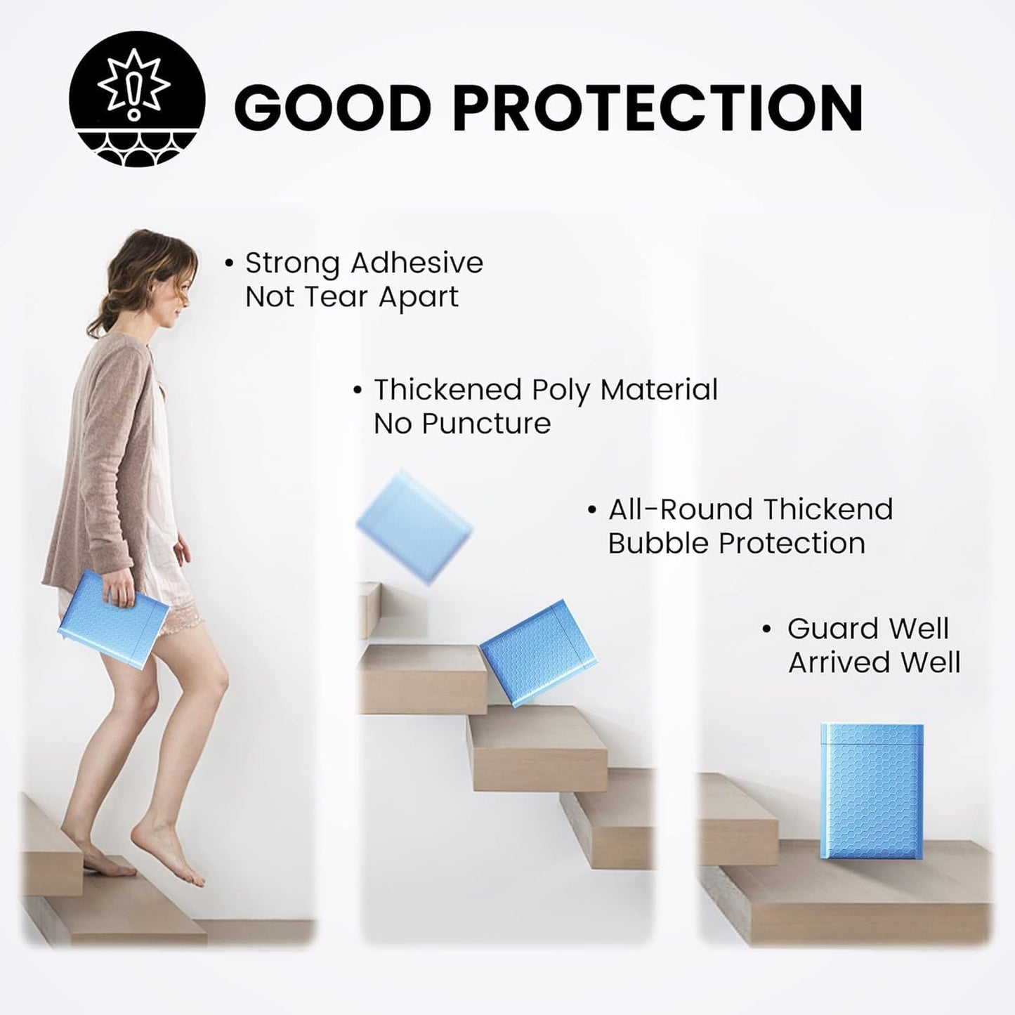 Fuxury Bubble Mailer 6x10" 600 Pack Light Blue,Self-Seal Adhesive Packaging Bags, Waterproof Poly Bubble Mailers Bulk, Mailing Evenploves Packaging For Jewelry, Cards, Makeup, CD, Small Business #0