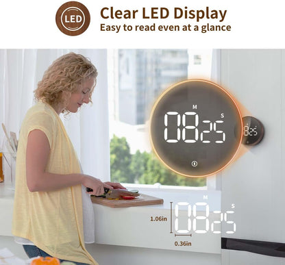 VOCOO Digital Kitchen Timer - Magnetic Countdown Countup Timer with Large LED Display Volume Adjustable, Easy for Cooking and for Seniors and Kids to Use