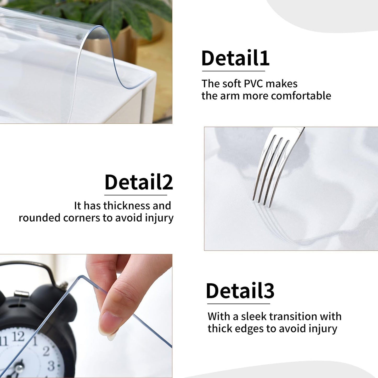 Clear Desk Mat, Non-Slip PVC Desk Protector Mat with Round Edge, Heat Resistant & Waterproof Clear Desk Writing Mat for Home and Office (39.4''*19.7'')