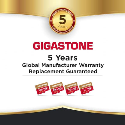 【5-Years Data Recovery】 GIGASTONE 1TB Micro SD Card, 4K Camera Pro MAX, 4K Video Recording for GoPro, DJI, Drone, R/W up to 170/140 MB/s MicroSDXC Memory Card UHS-I U3 A2 V30, with Adapter