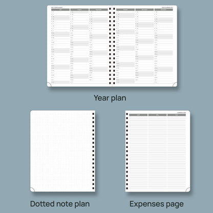 POPRUN 2026 Planner (Large Size 10'' x 8'' Wire-Bound Hard Cover) Daily Weekly and Monthly Calendar - Agenda 2026 (Jan.2026-Dec.2026) with Hourly Schedule, Monthly Tabs - Black