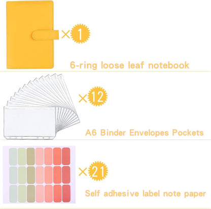 Money Saving Binder, Savings Challenges Book with for Cash Envelopes, 12pcs Zipper Envelopes A5 Budget Binder, Budget Planner for Managing Budgets and Saving Money (Yellow-9.2IN)