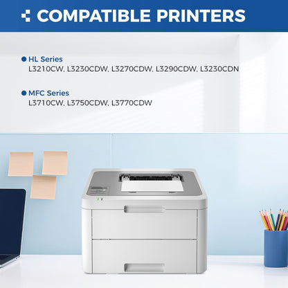 TN227 Toner Cartridge Set 4-Pack Black Color Replacement for Brother TN-227 TN223 Compatible with HL-L3270CDW HL-L3210CW MFC-L3770CDW HL-L3290CDW MFC-L3750CDW L3710CW HL-L3230CDW L3230CDN Printer Ink