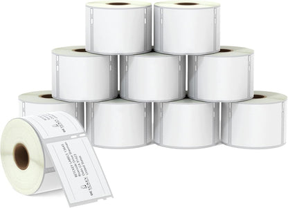 BETCKEY - Multipurpose Labels Replace for DYMO 30324/30258 (2-1/8" x 2-3/4"), Perforated, Compatible with DYMO Labelwriter 450, 4XL, NOT Fit 550 & 5XL [10 Rolls/4000 Labels]