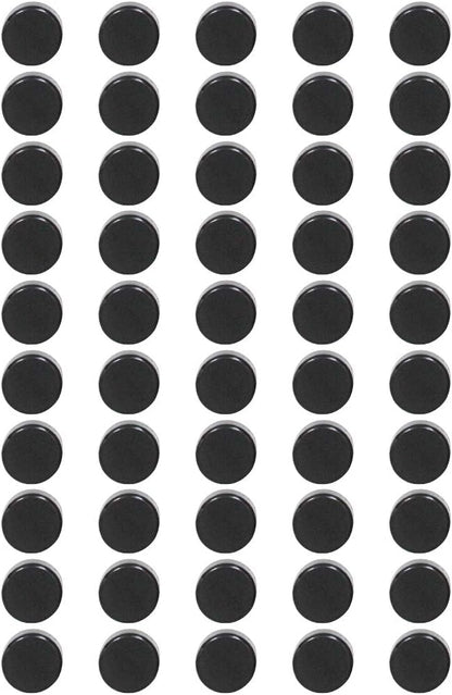 Qualsen Fridge Magnets 50 Pack, Funny Cute Heavy Duty Round Refrigerator for Whiteboard, Locker, Office, Classroom (Black)