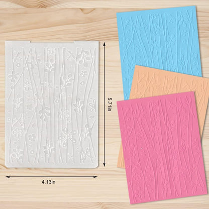 Flowers Branches Plastic Embossing Folders for Card Making Background Scrapbooking Plastic Template Photo Album Card Paper Handmade DIY Craft Decoration Template Molds