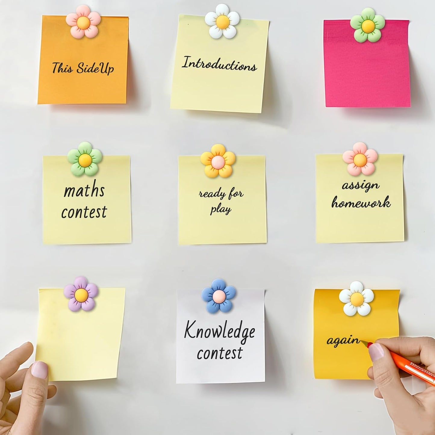 Qualsen 3D Flower Fridge Magnets - 12 Pcs Cute Decorative Magnets for Refrigerator, Whiteboard, Locker & Kitchen (Solid Peach Blossom)