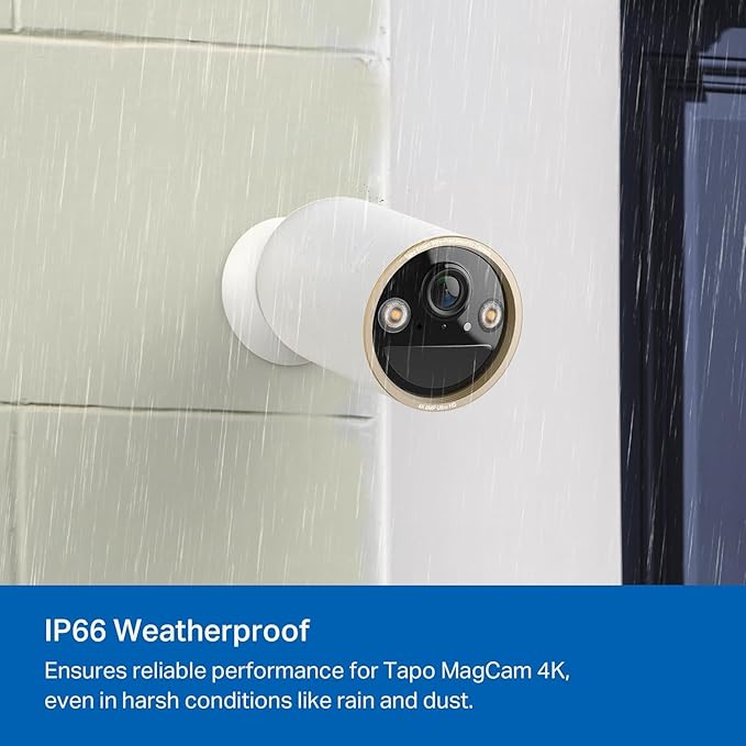 Tapo 4K Ultra HD Outdoor Battery Security Camera – Up to 200 Day Battery, Free Person/Vehicle Detection, Starlight Color Night Vision, Works w/Alexa and Google Home, MagCam 4K, 3-Pack
