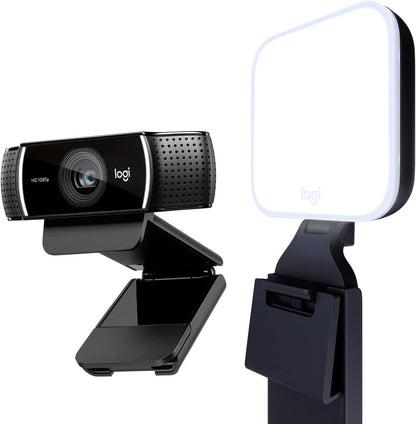 Logitech C922x Pro + Logitech for Creators Litra Glow - The Ultimate Solution for a Professional Look During Video-Calls