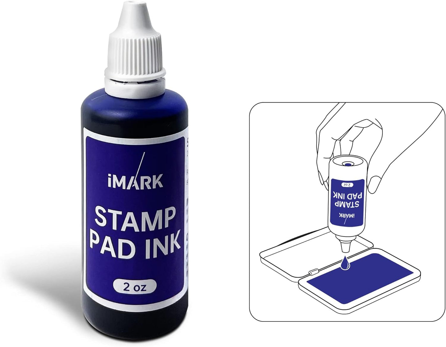 Premium Refill Ink for Self-Inking Stamps, Daters and Stamp Pads (2 oz, Blue)