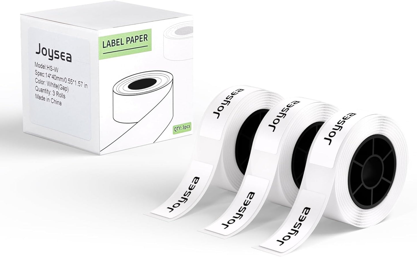 Joysea Thermal Label Maker Tape, for Home Office Organization,Multipurpose Self-Adhesive Labeling Tape, Fits Label Makers Without RFID, 14x40mm, 160 Labels/Roll, 3 Roll