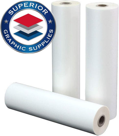 Superior Graphic Supplies PET Laminating Film Roll Premium Quality 25 Inches X 250 Feet - 1 Inch Core, 3 Mil / 0.003" Thick, Clear Gloss, 2 Roll Pack