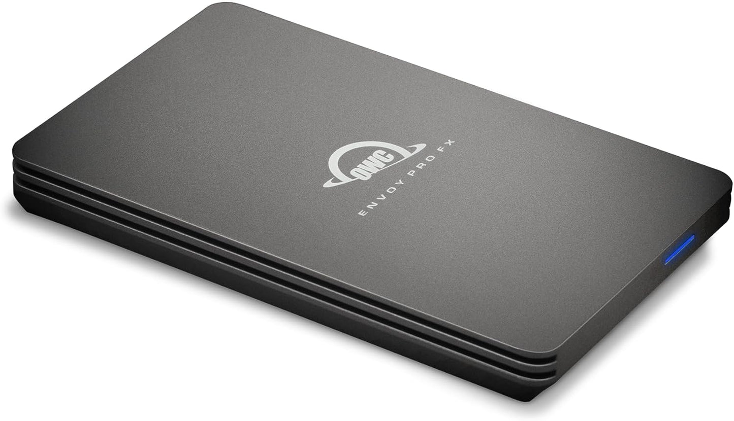 OWC 480GB Envoy Pro FX Portable Rugged External NVMe M.2 SSD Drive Thunderbolt 3, USB3.2 USB-C, up to 2800MB/s speeds, Drop/Shock Resistant Compatible with Mac and PC