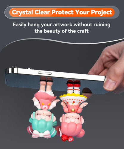 480 Pcs Removable Gel Mounting Putty for Museum Action Figures, Clear Glue Earthquake Putty, Double Sided Sticky Tape Adhesive Dots, 0.31" x 0.51"