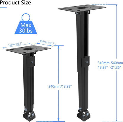 suptek Extended Mini Projector Ceiling Mount Adjustable Wall Mount with Thread Adapters for Projector DVR Camera, Max 21inch (PR05MINIB)