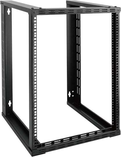 Tecmojo 15U Wall Mount Rack, Wall Mount Network Rack 15.8in Depth, Open Frame Server Rack for 19in IT/AV/Data/Home Equipment, Black