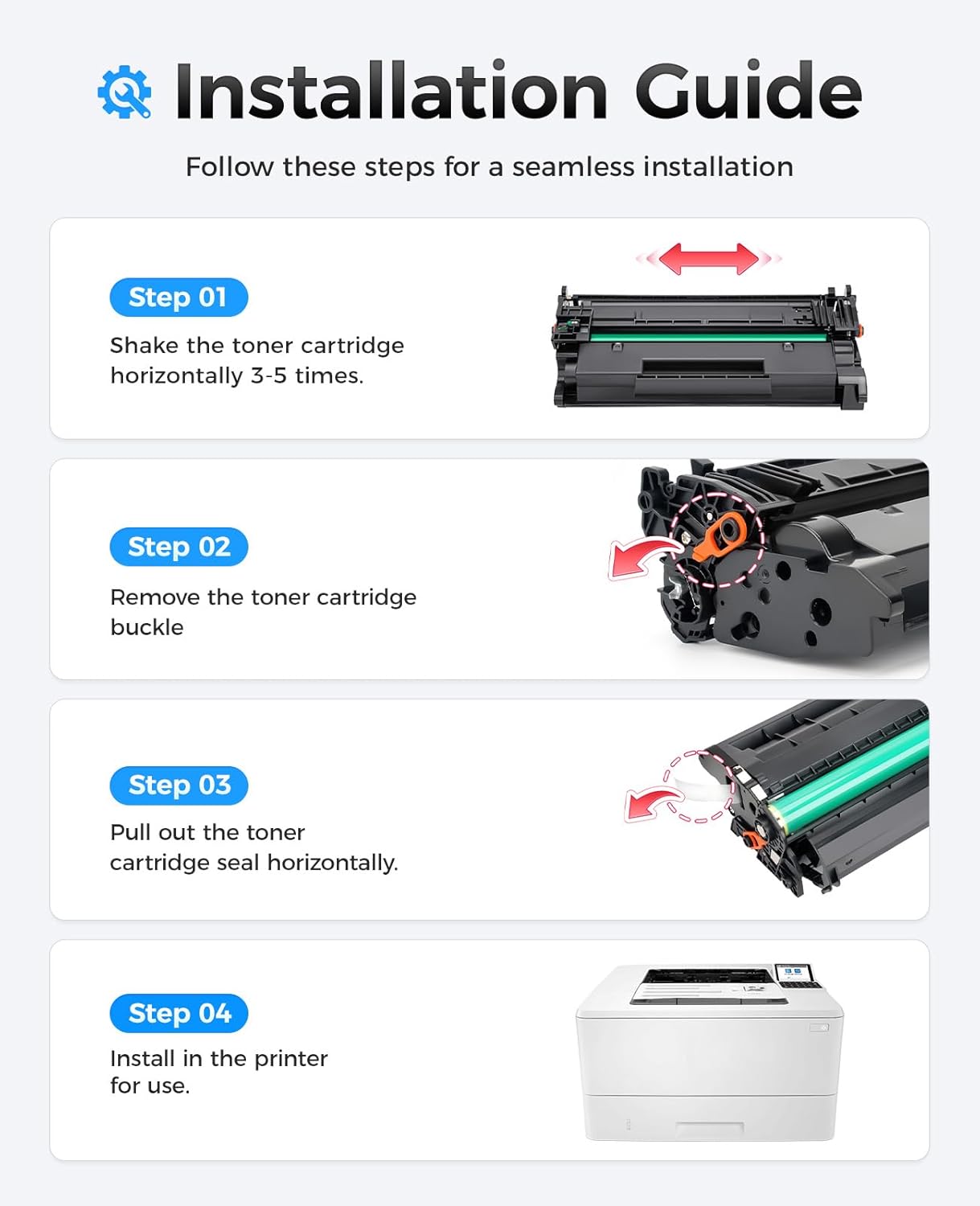 58X Black Toner Cartridge 2-Pack with chip High Yield Replacement for HP 58X CF258X Compatible with HP Laserjet Pro MFP M428dw M428fdn M428fdw M404dn M404dw M404n Enterprise M430f M406dn Printer Ink