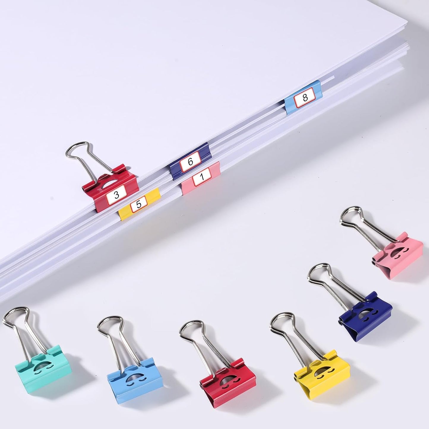 Ufmarine 60 Pcs Small Binder Clips 3/4 Inch, Cute Smiling Binder Clips for Officee