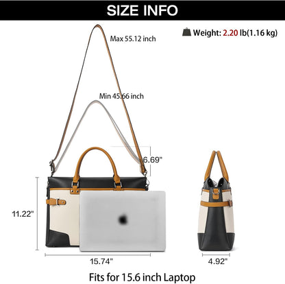 BOSTANTEN Briefcase for Women Leather Laptop Bag 15.6 inch Computer Messenger Office Business Work Tote