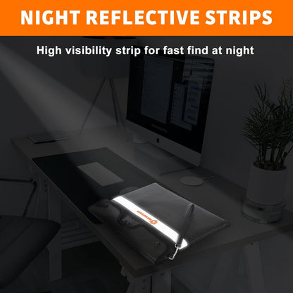 6200°F Upgraded Fireproof Money Bag with Lock, Fireproof Bag for A5 Documents w. Zipper/Reflective Strip, 9 Layers of Heat Insulated Materials, Water Resistant Fire Proof Money Bags for Cash,Valuables