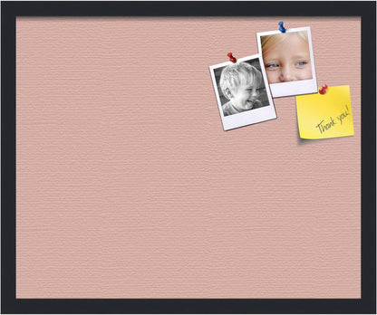 PinPix 22x18 Inch Cork Bulletin Board. This Decorative Framed Pin Board Comes with Pink Pastel Design and a Satin Black Frame. Ideal for Home Office Decor or Message Board (PinPix-1813)