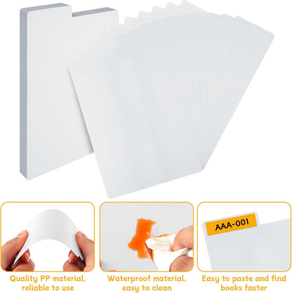 SHUESS 100 Pack Comic Book Dividers Plastic Dividers with Tabs White Frosted Card Separator for Comic Book Storage Boxes