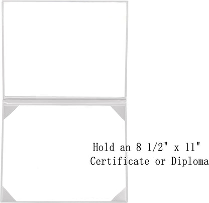 12 PCS Smooth Diploma Certificate Cover 8 1/2" x 11" White