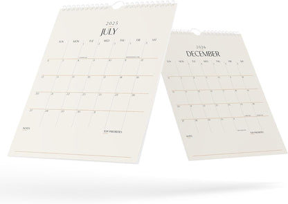 Karto Wall Calendar 2025-2026 - Vertical 8.5x11 inch July 2025 to December 2026 - Boost Your Productivity and Easy Planning with the Aesthetic Monthly Calendar - Beige